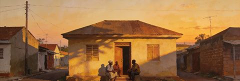 A quiet Nigerian street at dusk