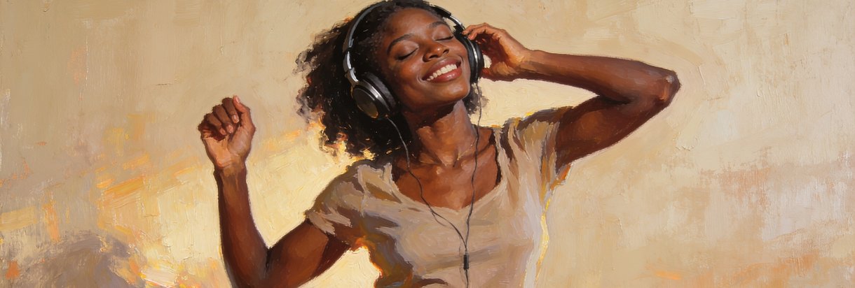 Headphones resting on a phone