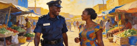 A police checkpoint on a Nigerian road