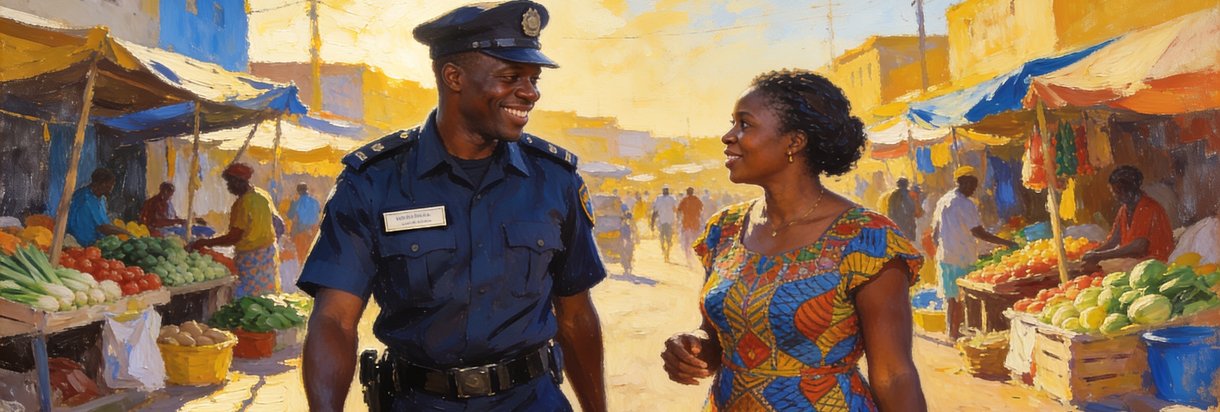 A police checkpoint on a Nigerian road
